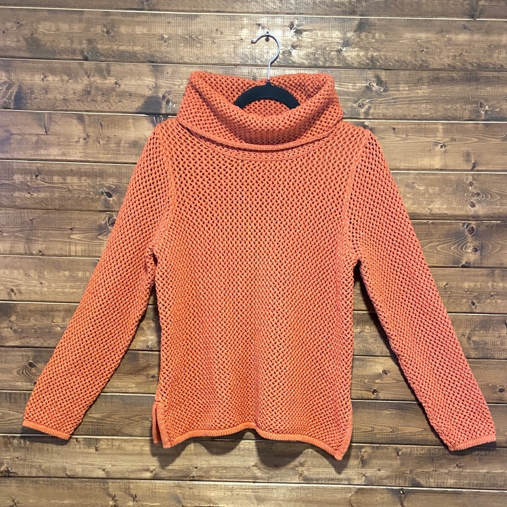 Northern Reflections Orange Knit Turtleneck Sweater – Size Medium